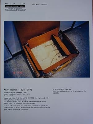 Seller image for Galerie-Expos zu dem Werk: Andy Warhol. "Untitled (Concrete Sculpture)" 1982 for sale by Antiquariat Weber