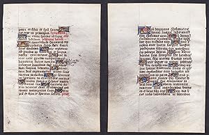 15th century manuscript leaf on vellum / Pergament-Blatt einer Handschrift aus dem 15. Jahrhunder...