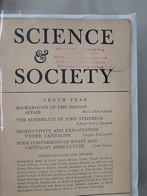 Bild des Verkufers fr Science and Society (Science & Society) Volume 10, No 2, 1946. zum Verkauf von Plurabelle Books Ltd