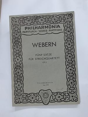 Bild des Verkufers fr Fnf Stze fr Streichquartett. Op. 5. zum Verkauf von Plurabelle Books Ltd