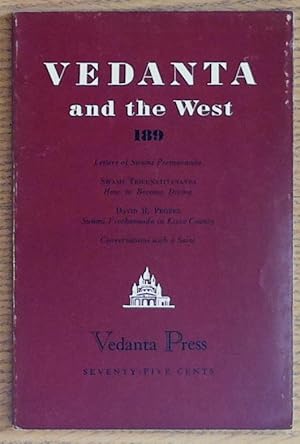Seller image for Vedanta and the West #189 for sale by Pistil Books Online, IOBA