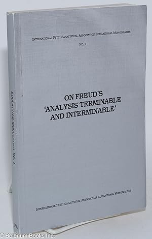 Imagen del vendedor de On Freud's analysis 'terminable and interminable' a la venta por Bolerium Books Inc.