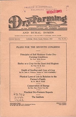 Dry-Farming and Rural Homes, Vol. VI, No. 2, February 1912