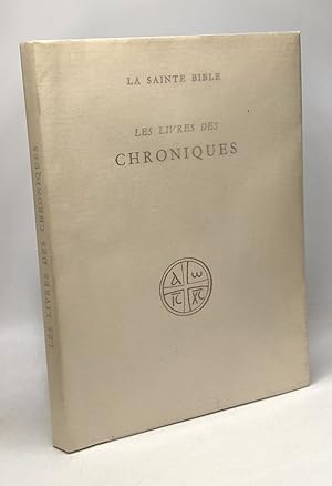 Image du vendeur pour Les livres des chroniques - la sainte bible mis en vente par crealivres