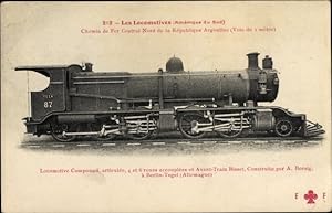 Ansichtskarte / Postkarte Argentinische Eisenbahn, Dampflok 87, Borsig