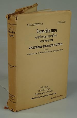 Bild des Verkufers fr Vaitana-Srauta-Sutra. zum Verkauf von Antiquariat Dorner
