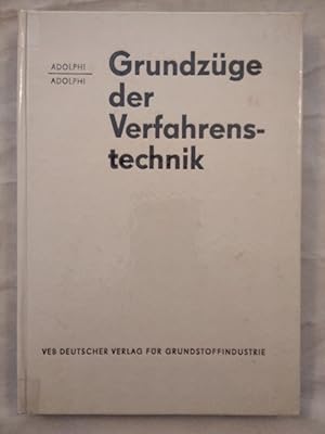 Seller image for Grundzge der Verfahrenstechnik fr Chemiker, konomen und Ingenieure der chemischen Industrie. for sale by KULTur-Antiquariat