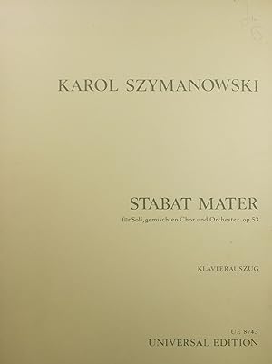 Stabat Mater, fur Soli, gemischten Chor und Orchester, Op.53, Klavierauszug (Vocal Score)
