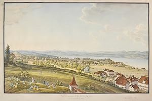 ZÜRICH. - Umgebung. "Vûe des environs et du lac de Zurich, prise de la promenade du rempart". Bli...