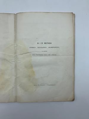 Di un metodo storico, geografico, archeologico da seguirsi nella trattazione delle cose genovesi
