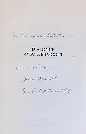 Dialogue avec Heidegger III : approche de Heidegger.