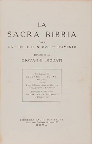 La Sacra Bibbia ossia l'Antico e il Nuovo Testamento tradotti da Giovanni Diodati