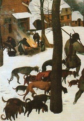 Bild des Verkufers fr POSTAL PV00184: Hunters in the Snow, Pieter Bruegel zum Verkauf von EL BOLETIN