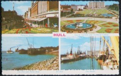 Hull postcard Yorks Paragon Street Queens Gardens Pier & Docks