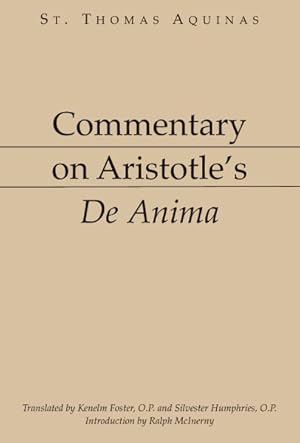 Bild des Verkufers fr Commentary on Aristotle's De Anima zum Verkauf von GreatBookPricesUK