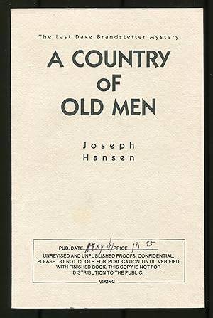 Seller image for A Country of Old Men for sale by Between the Covers-Rare Books, Inc. ABAA