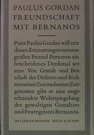 Seller image for Freundschaft mit Bernanos; for sale by books4less (Versandantiquariat Petra Gros GmbH & Co. KG)