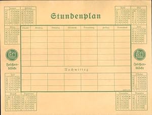 Stundenplan UNION Zeichenblöcke, Jahreskalender um 1930