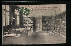 Ansichtskarte Fresnes, Établissements Pénitentiaires, Bibliothéque à l'Usage des Détenus