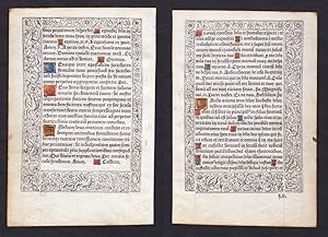 Leaf of a Book of Hours printed on vellum / Blatt eines gedruckten Stundenbuches auf Pergament / ...