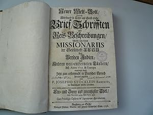 Stöcklein-Welt-Bott, Tle. 21-24, anno 1735/6, komplett, orig. Ledereinband Neuer Welt-Bott. Das i...