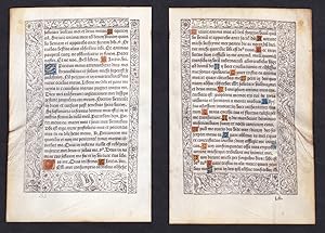 Leaf of a Book of Hours printed on vellum / Blatt eines gedruckten Stundenbuches auf Pergament / ...