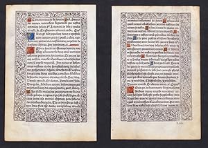 Leaf of a Book of Hours printed on vellum / Blatt eines gedruckten Stundenbuches auf Pergament / ...