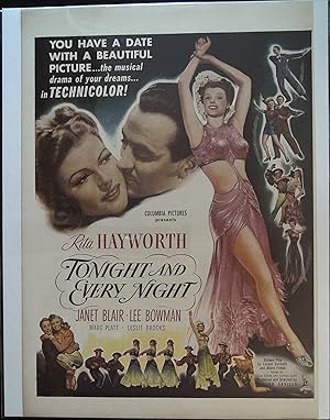 Imagen del vendedor de Tonight and Every Night Trade Print Ad 1945 Rita Hayworth, Janet Blair, Lee Bowman a la venta por AcornBooksNH