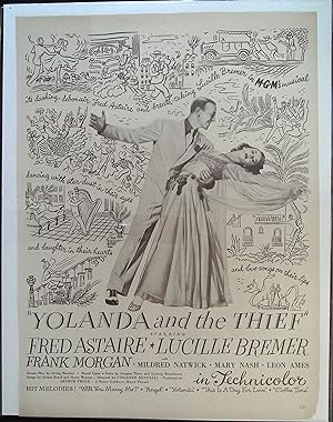 Immagine del venditore per Yolanda and the Thief Trade Print Ad 1945 Fred Astaire, Lucille Bremer venduto da AcornBooksNH