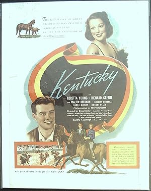 Seller image for Kentucky Trade Print Ad 1938 Loretta Young, Richard Greene, Walter Brennan for sale by AcornBooksNH