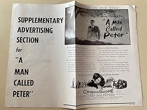 Image du vendeur pour A Man Called Peter Advertising Supplement 1955 Richard Todd, Jean Peters, Marjorie Rambeau mis en vente par AcornBooksNH
