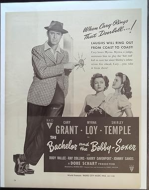 Seller image for The Bachelor and the Bobby-Soxer Trade Print Ad 1947 Cary Grant, Myrna Loy for sale by AcornBooksNH