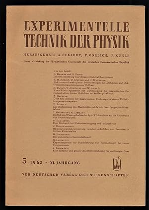 Experimentelle Technik der Physik XI. .Jahrgang 1963 Heft 5