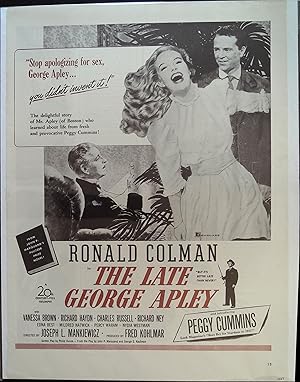 Image du vendeur pour The Late George Apley Trade Print Ad 1947 Ronald Colman, Peggy Cummins mis en vente par AcornBooksNH