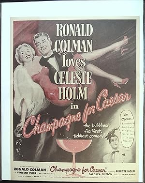 Imagen del vendedor de Champagne for CaesarTrade Print Ad 1950 Ronald Colman, Celeste Holm, Vincent Price a la venta por AcornBooksNH