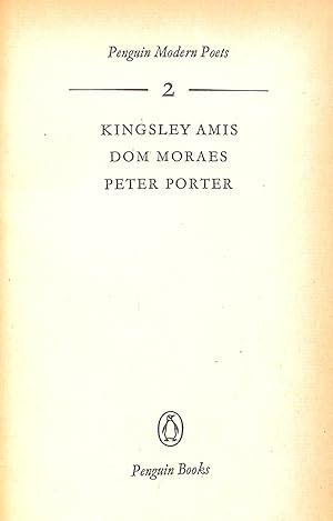 Seller image for Penguin Modern Poets 2. Kingsley Amis. Dom Moraes. Peter Porter for sale by WeBuyBooks