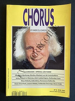 CHORUS-LES CAHIERS DE LA CHANSON-N°8-JUILLET-AOUT-SEPTEMBRE 1994-LEO FERRE