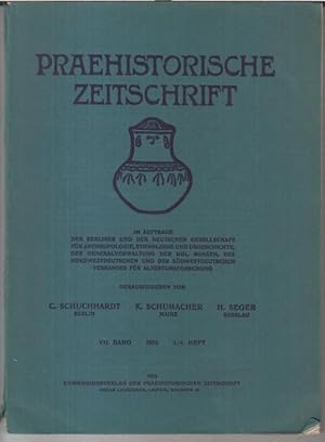 Seller image for Praehistorische Zeitschrift. 3./4. Heft 1915, XII. Band. - Aus dem Inhalt: Hubert Schmidt - Die Luren von Daberkow, Kr. Demmin / P. Reinecke: Der Bronzehelm von Saulgrub / E. Lentz: Gesuchte Siedlungen in der Mark Brandenburg / Hilmar Kalliefe: Neue Funde aus Kujawien. for sale by Antiquariat Carl Wegner