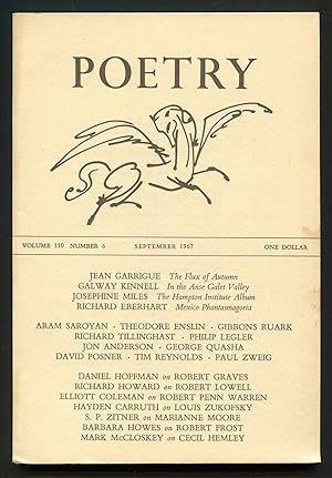 Bild des Verkufers fr Poetry - Volume CX, Number 6, September 1967 zum Verkauf von Between the Covers-Rare Books, Inc. ABAA