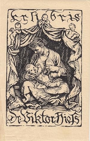Seller image for Exlibris Dr. Viktor Hie. Sitzend stillende Mutter. for sale by Antiquariat  Braun