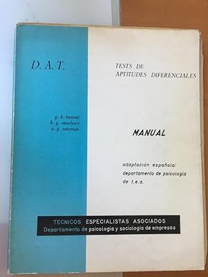 Immagine del venditore per D.A.T. Test de Aptitudes Diferenciales. Manual venduto da Libreria Anticuaria Camino de Santiago