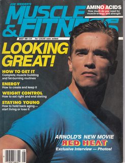 Bild des Verkufers fr Muscle & Fitness Magazine: Arnold Schwarzenegger 'Red Heat' Aug. 1988 zum Verkauf von Never Too Many Books