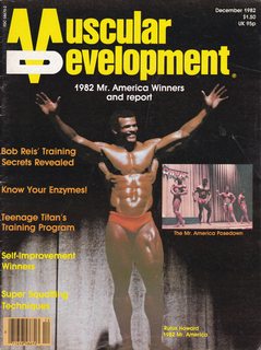 Muscular Development Magazine: 1982 Mr. America Winners and report (December 1982) Rufus Howard C...