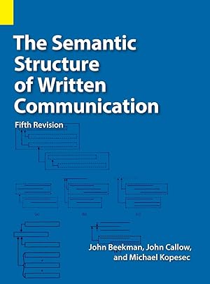 Image du vendeur pour The Semantic Structure of Written Communication mis en vente par moluna