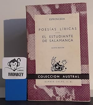 Imagen del vendedor de Poesas Lricas. El estudiante de Salamanca a la venta por MONKEY LIBROS
