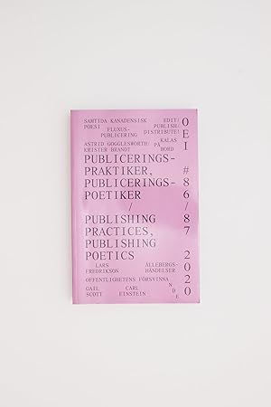 Seller image for OEI #86/87 PUBLISHING PRACTICES, PUBLISHING POETICS for sale by Tenderbooks