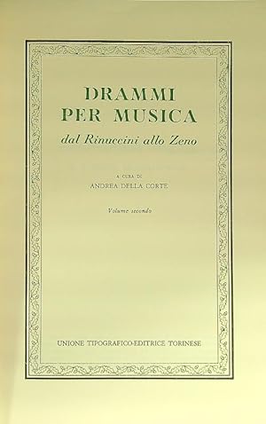 Bild des Verkufers fr Drammi per musica Volume secondo zum Verkauf von Librodifaccia