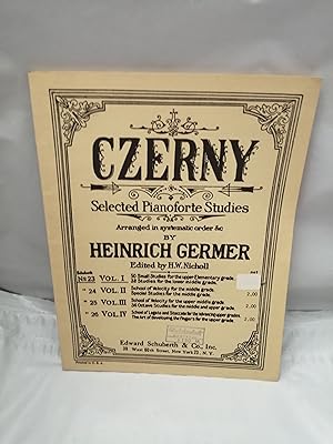 Immagine del venditore per Czerny: Selected Pianoforte Studies Arranged in Systematic Order c by Heinrich Germer (ES 918a) venduto da Libros Angulo