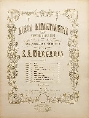 Image du vendeur pour Spartiti - Marco Visconti - Divertimento per Violino e Piano di S. A. Margaria mis en vente par Chartaland