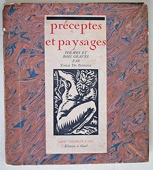 Preceptes et Paysages. Poemes et bois graves par Emile de Bobignie. First/limited edition.